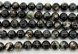 CLB2005 15 inches 14mm round black lepidolite gemstone beads