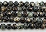 CLB2006 15 inches 16mm round black lepidolite gemstone beads