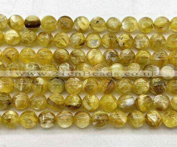 CLB2012 15 inches 10mm round yellow lepidolite gemstone beads