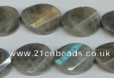 CLB202 15.5 inches 15*20mm faceted & twisted oval labradorite beads