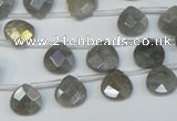 CLB203 Top-drilled 8*8mm briolette labradorite gemstone beads