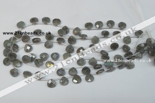 CLB203 Top-drilled 8*8mm briolette labradorite gemstone beads