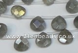 CLB204 Top-drilled 10*10mm briolette labradorite gemstone beads