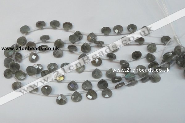 CLB205 Top-drilled 12*12mm briolette labradorite gemstone beads