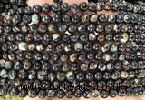 CLB2060 15 inches 6mm round black lepidolite gemstone beads