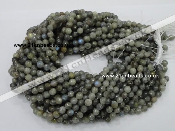 CLB22 15.5 inches 8mm faceted round labradorite gemstone beads