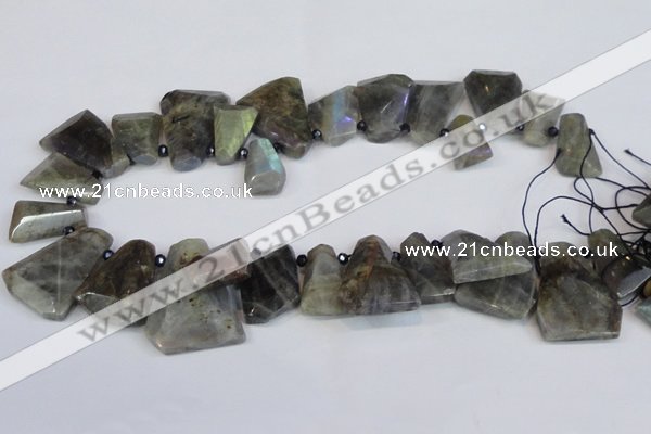 CLB222 Top drilled 15*25mm - 25*30mm freeform labradorite beads