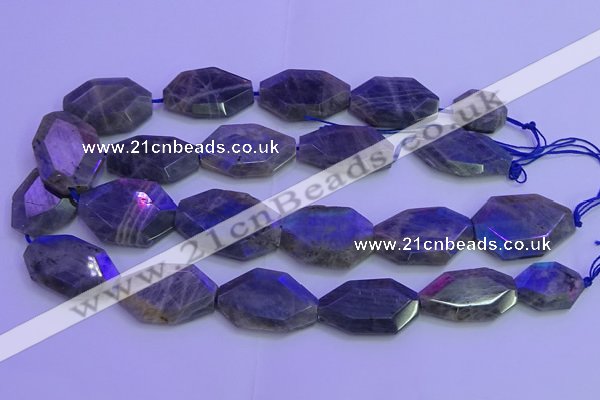 CLB228 15.5 inches 20*30mm - 25*35mm freeform labradorite beads