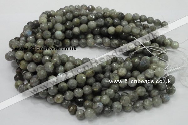 CLB23 15.5 inches 10mm faceted round labradorite gemstone beads