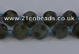 CLB230 15.5 inches 10mm faceted round matte labradorite beads