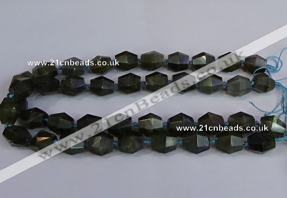 CLB233 15.5 inches 13*15mm - 15*17mm faceted nuggets labradorite beads