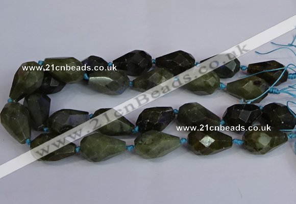 CLB234 15.5 inches 18*25mm - 18*30mm faceted teardrop labradorite beads