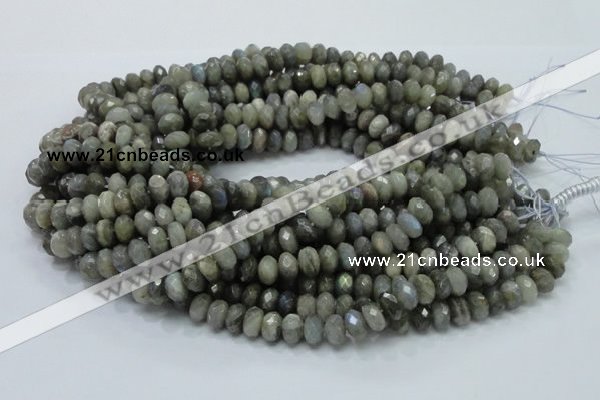 CLB30 15.5 inches 6*10mm faceted rondelle labradorite gemstone beads