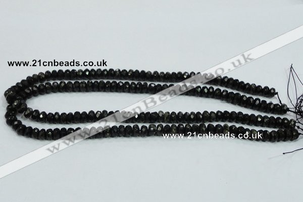 CLB302 15.5 inches 3*6mm faceted rondelle black labradorite beads