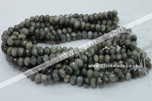 CLB31 15.5 inches 8*12mm faceted rondelle labradorite gemstone beads