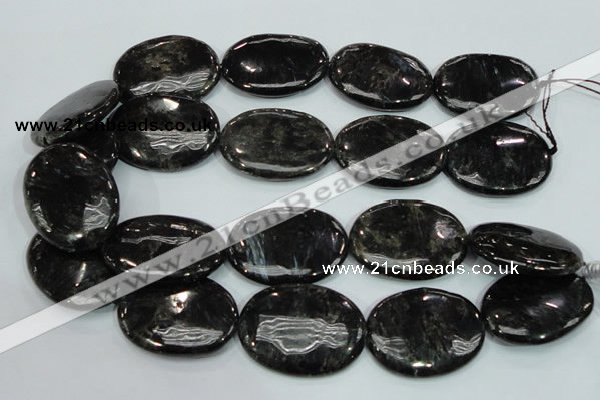 CLB314 15.5 inches 30*40mm oval black labradorite gemstone beads