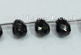 CLB319 10*14mm top-drilled faceted teardrop black labradorite beads