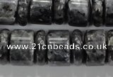 CLB320 15.5 inches 6*18mm & 12*18mm rondelle black labradorite beads