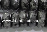 CLB324 15.5 inches 12*20mm faceted rondelle black labradorite beads