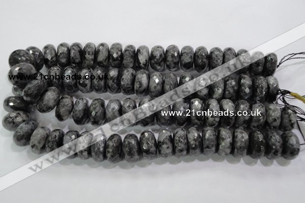 CLB324 15.5 inches 12*20mm faceted rondelle black labradorite beads