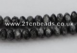 CLB330 15.5 inches 5*8mm faceted rondelle black labradorite beads