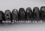 CLB331 15.5 inches 8*16mm faceted rondelle black labradorite beads