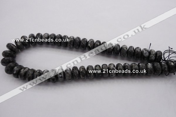 CLB331 15.5 inches 8*16mm faceted rondelle black labradorite beads