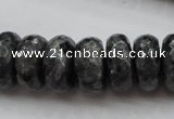 CLB332 15.5 inches 10*18mm faceted rondelle black labradorite beads