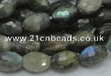 CLB35 15.5 inches 10*14mm faceted rice labradorite gemstone beads