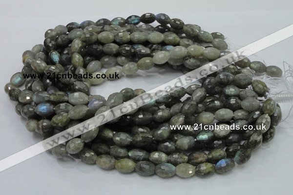 CLB35 15.5 inches 10*14mm faceted rice labradorite gemstone beads