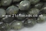 CLB36 15.5 inches 12*16mm faceted rice labradorite gemstone beads