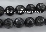 CLB362 15.5 inches 10mm faceted round black labradorite beads wholesale