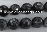 CLB363 15.5 inches 12mm faceted round black labradorite beads wholesale