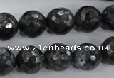 CLB364 15.5 inches 14mm faceted round black labradorite beads wholesale