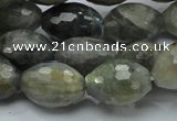 CLB37 15.5 inches 13*18mm faceted rice labradorite gemstone beads