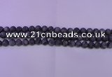 CLB371 15.5 inches 6mm round matte black labradorite beads