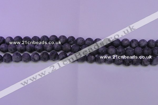 CLB371 15.5 inches 6mm round matte black labradorite beads