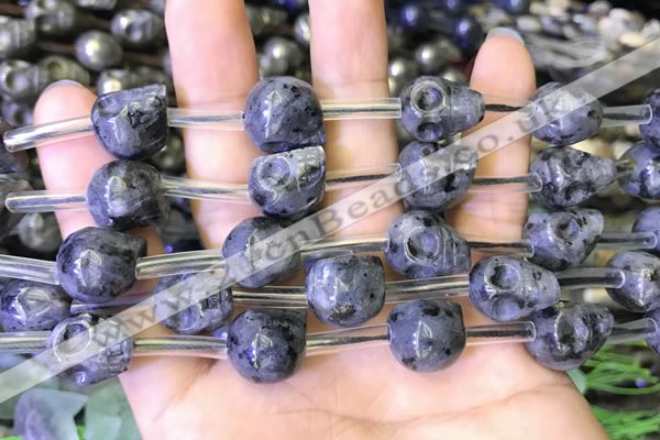 CLB378 15.5 inches 12*14*14mm skull black labradorite gemstone beads