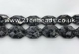 CLB380 24*32mm - 25*35mm faceted octagonal black labradorite beads