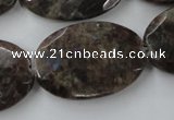 CLB416 15.5 inches 20*30mm faceted oval grey labradorite beads