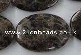 CLB417 15.5 inches 25*35mm faceted oval grey labradorite beads