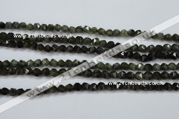 CLB451 15 inches 6mm faceted nuggets labradorite gemstone beads