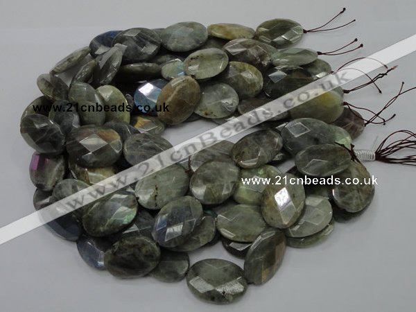 CLB46 15.5 inches 22*30mm faceted oval labradorite gemstone beads