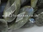 CLB47 15.5 inches 15*30mm faceted oval labradorite gemstone beads