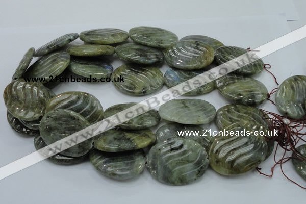 CLB50 15.5 inches 30*40mm carved oval labradorite gemstone beads