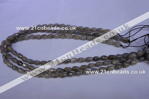 CLB501 15.5 inches 6*10mm faceted teardrop labradorite beads