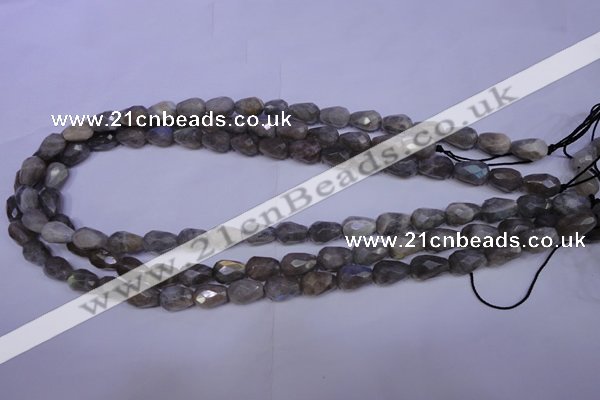 CLB502 15.5 inches 8*12mm faceted teardrop labradorite beads