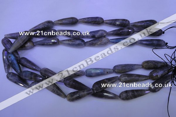 CLB507 15.5 inches 10*30mm faceted teardrop labradorite beads