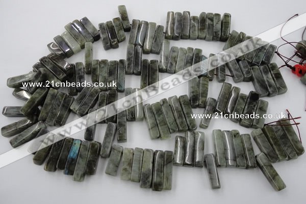 CLB51 15.5 inches multi size wand labradorite gemstone beads