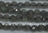 CLB510 15.5 inches 4mm faceted round labradorite gemstone beads